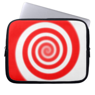 Housse Pour Ordinateur Portable Swirl à menthe rouge et blanche