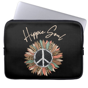 Housse Pour Ordinateur Portable SYMBOLE DE PAIX Hippie Soul Tournesol