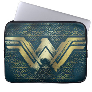 Housse Pour Ordinateur Portable Symbole d'or brossé Wonder Woman