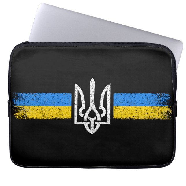 Housse Pour Ordinateur Portable SYMBOLE DU Drapeau Ukraine (Devant)