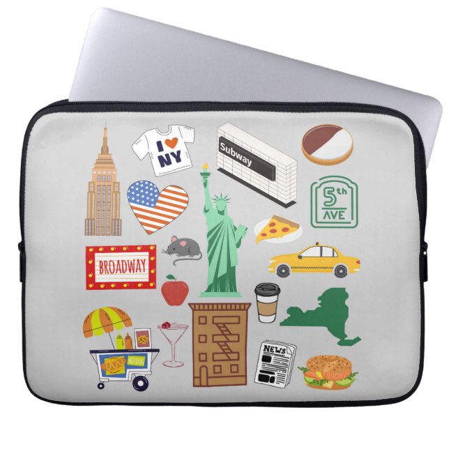 Housse Pour Ordinateur Portable Symboles de New York (Devant)