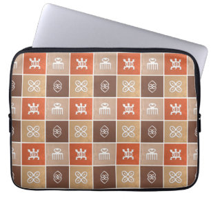 Housse Pour Ordinateur Portable Symboles géométriques africains d'Adinkra
