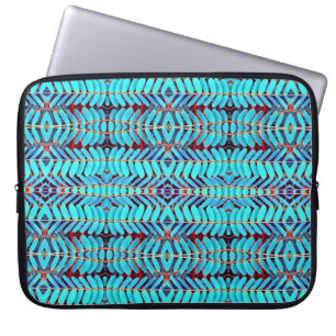 Housse Pour Ordinateur Portable Symphonie de Feuille, Aqua
