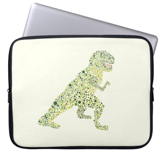 Housse Pour Ordinateur Portable T-REX Dinosaure En Points (Devant)