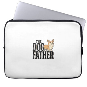 Housse Pour Ordinateur Portable T-Shirt De gravure vintage Dogfather Corgi drôle