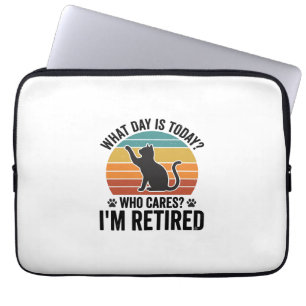 Housse Pour Ordinateur Portable T-Shirt Dessin Citation Drôle sur les Chats Retrai