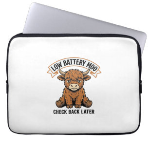 Housse Pour Ordinateur Portable T-shirt drôle de vache des Highlands grincheuse en