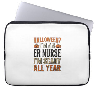 Housse Pour Ordinateur Portable T-shirt drôle d'infirmière des urgences Halloween