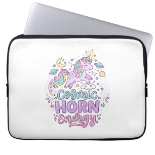 Housse Pour Ordinateur Portable T-shirt graphique pastel mignon énergie corne cosm
