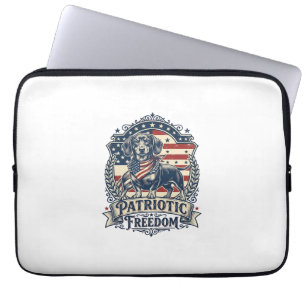 Housse Pour Ordinateur Portable T-shirt graphique vectoriel de teckel patriotique_