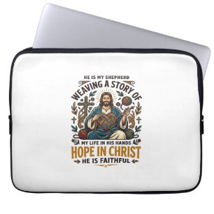 Housse Pour Ordinateur Portable T-Shirt Jésus Tricot Crochet Foi Inspirante