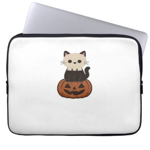 Housse Pour Ordinateur Portable T-Shirt oversize Kawaii Chat et citrouille Hallowe