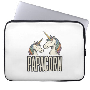 Housse Pour Ordinateur Portable T-Shirt Papa Licorne Papa Gravure Vintage Des
