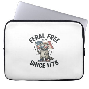 Housse Pour Ordinateur Portable T-shirt patriotique de Raton Laveur Sauvage Mais L