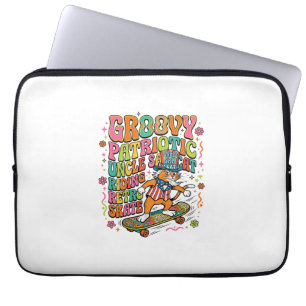 Housse Pour Ordinateur Portable T-Shirt T-shirt typographie rétro de chat oncle pa