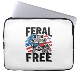 Housse Pour Ordinateur Portable T-shirt vintage Raton laveur patriotique sauvage m
