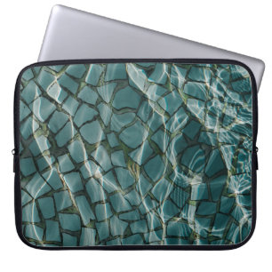 Housse Pour Ordinateur Portable Tableau abstrait bleu et blanc