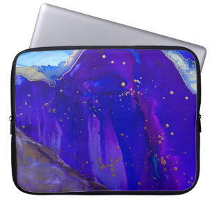 Housse Pour Ordinateur Portable Tableau abstrait bleu et blanc