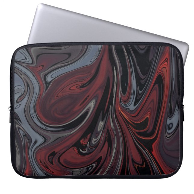 Housse Pour Ordinateur Portable Tableau abstrait gris et rouge (Devant)