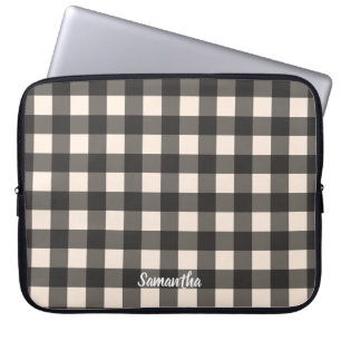 Housse Pour Ordinateur Portable Tampon de l'ordinateur portable noir et crème à