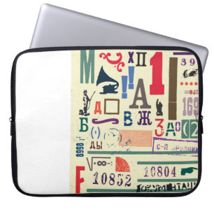 Housse Pour Ordinateur Portable Tampon vintage : Décor de document
