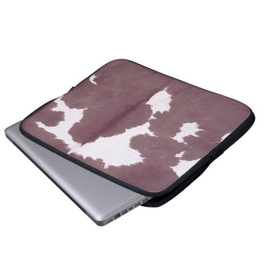 Housse Pour Ordinateur Portable Tan and White Cowhide Country Western (Devant bas)