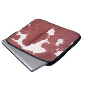 Housse Pour Ordinateur Portable Tan and White Cowhide Country Western (Devant bas)