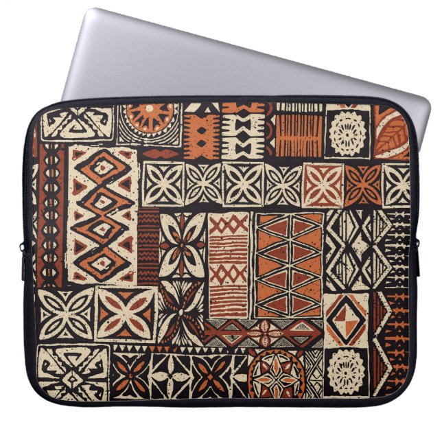 Housse Pour Ordinateur Portable Tapa hawaïen : Patchwork tribal (Devant)