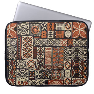 Housse Pour Ordinateur Portable Tapa tissu tribal de style hawaïen abstrait patchw