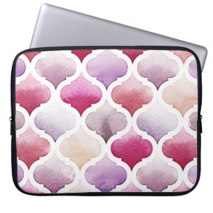 Housse Pour Ordinateur Portable Tapis marocain : Aquarelle Tanger Motif.