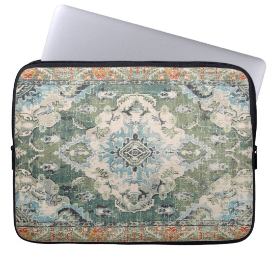 Housse Pour Ordinateur Portable Tapis vert antique (Devant)