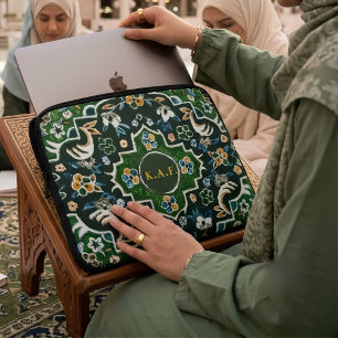 Housse Pour Ordinateur Portable Tapis vert islamique personnalisé de Médine pour l