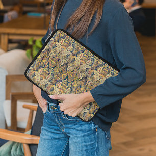 Housse Pour Ordinateur Portable Tapisserie de Faux Antique Colorée Motif Floral