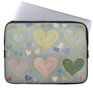 Housse Pour Ordinateur Portable Tapisserie Pastel Heart