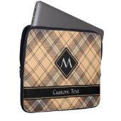 Housse Pour Ordinateur Portable Tartan beige et Brown (Devant droit)