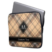 Housse Pour Ordinateur Portable Tartan beige et Brown (devant gauche)