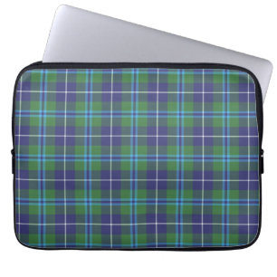 Housse Pour Ordinateur Portable Tartan Clan Douglas Plaid Green Violet Check