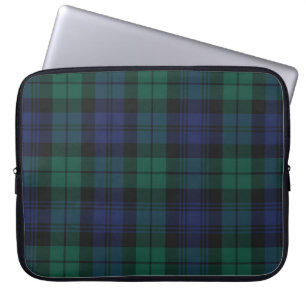 Housse Pour Ordinateur Portable Tartan écossais rustique élégant classique vert