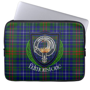 Housse Pour Ordinateur Portable Tartan et blason du clan écossais Edmonstone