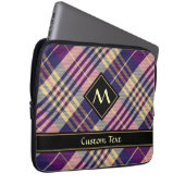 Housse Pour Ordinateur Portable Tartan mauve, or et bleu (Devant droit)