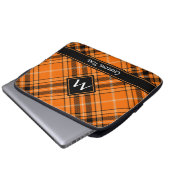 Housse Pour Ordinateur Portable Tartan orange d'Halloween (Devant bas)