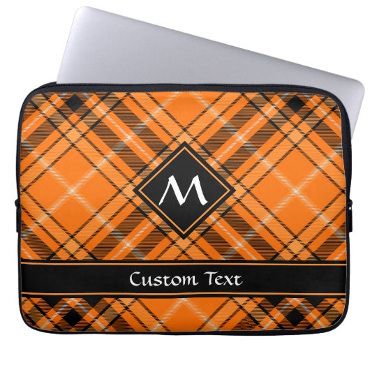 Housse Pour Ordinateur Portable Tartan orange d'Halloween (Devant)
