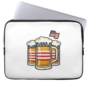 Housse Pour Ordinateur Portable Tasse à bière patriotique design vectoriel vintage