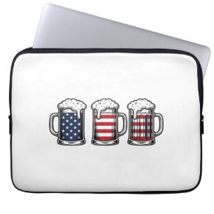Housse Pour Ordinateur Portable Tasses à bière patriotiques Vintage Vector Design