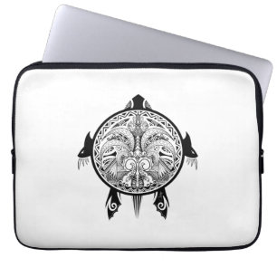 Housse Pour Ordinateur Portable Tatouage de Tribal Turtle Shield