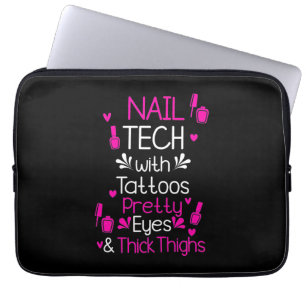 Housse Pour Ordinateur Portable Technologie Nail Avec Tatouages