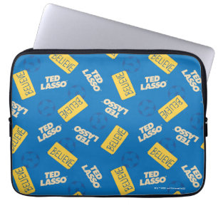 Housse Pour Ordinateur Portable Ted Lasso   Croyez le Motif de signe et de balle
