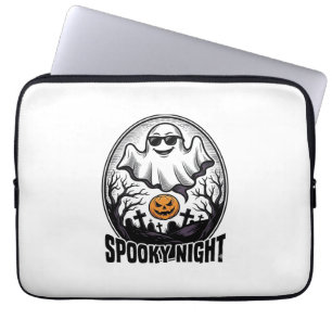 Housse Pour Ordinateur Portable Tee Art Cool Ghost Halloween Vintage Gravure_1