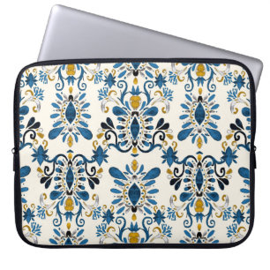 Housse Pour Ordinateur Portable teinture à cravate Ikat, aquarelle tribale