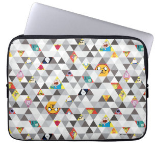 Housse Pour Ordinateur Portable Temps d'aventure   Motif de caractères triangulair